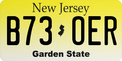 NJ license plate B73OER