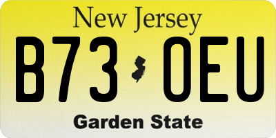 NJ license plate B73OEU