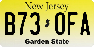 NJ license plate B73OFA