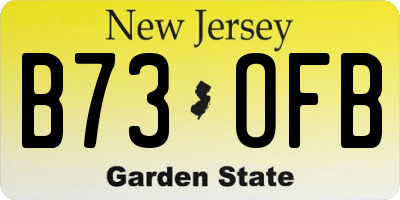 NJ license plate B73OFB