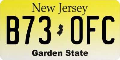 NJ license plate B73OFC
