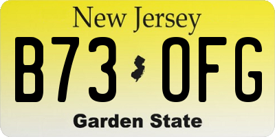 NJ license plate B73OFG
