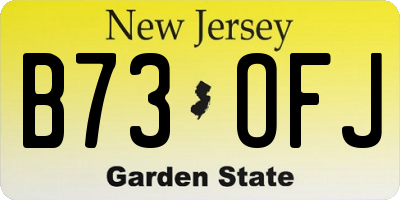 NJ license plate B73OFJ