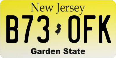 NJ license plate B73OFK