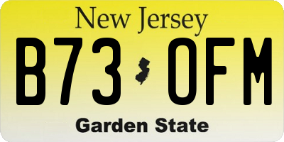 NJ license plate B73OFM
