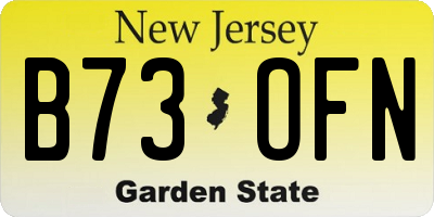 NJ license plate B73OFN