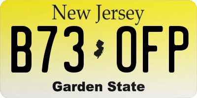 NJ license plate B73OFP