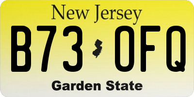 NJ license plate B73OFQ