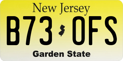NJ license plate B73OFS