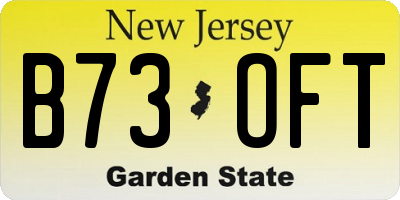 NJ license plate B73OFT