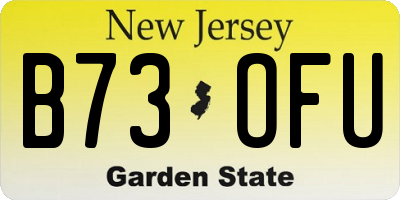 NJ license plate B73OFU