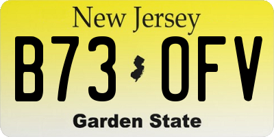 NJ license plate B73OFV