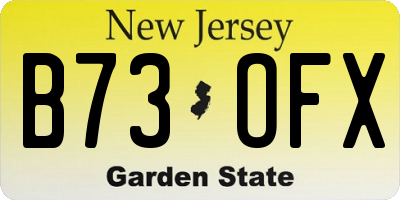 NJ license plate B73OFX