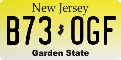 NJ license plate B73OGF