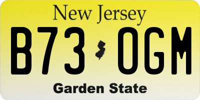 NJ license plate B73OGM