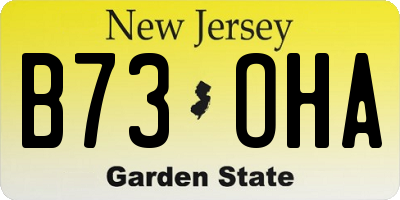 NJ license plate B73OHA