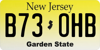 NJ license plate B73OHB