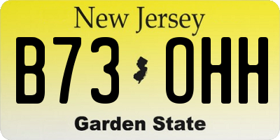NJ license plate B73OHH