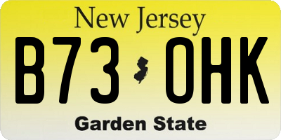 NJ license plate B73OHK