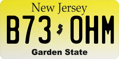 NJ license plate B73OHM