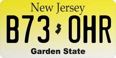 NJ license plate B73OHR