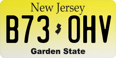 NJ license plate B73OHV