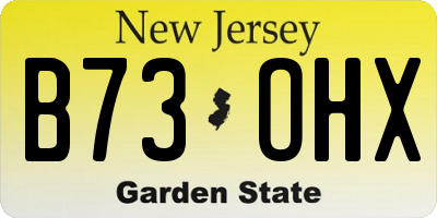 NJ license plate B73OHX