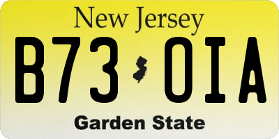 NJ license plate B73OIA