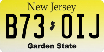 NJ license plate B73OIJ