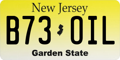 NJ license plate B73OIL