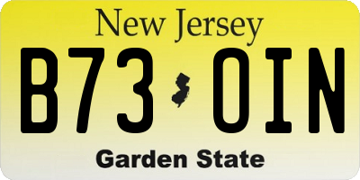 NJ license plate B73OIN