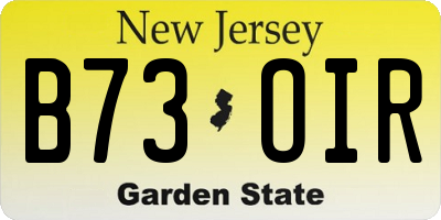 NJ license plate B73OIR