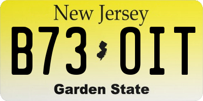 NJ license plate B73OIT