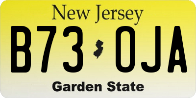 NJ license plate B73OJA