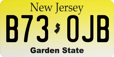 NJ license plate B73OJB