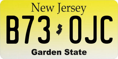NJ license plate B73OJC