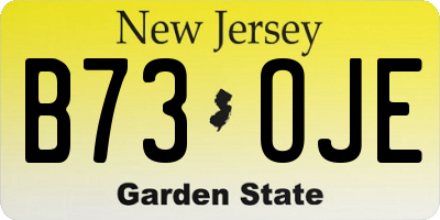 NJ license plate B73OJE