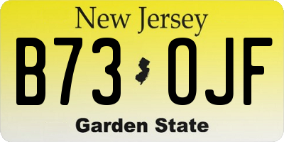 NJ license plate B73OJF
