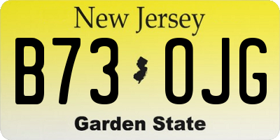 NJ license plate B73OJG