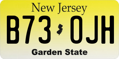 NJ license plate B73OJH