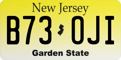 NJ license plate B73OJI