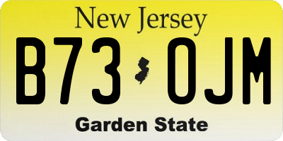 NJ license plate B73OJM