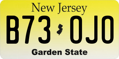 NJ license plate B73OJO