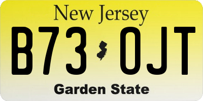NJ license plate B73OJT