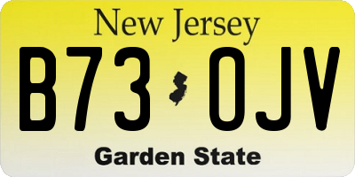 NJ license plate B73OJV