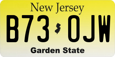 NJ license plate B73OJW