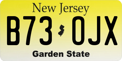 NJ license plate B73OJX