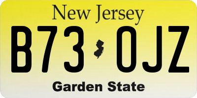 NJ license plate B73OJZ