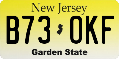 NJ license plate B73OKF