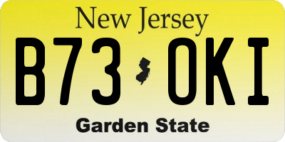 NJ license plate B73OKI